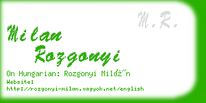 milan rozgonyi business card